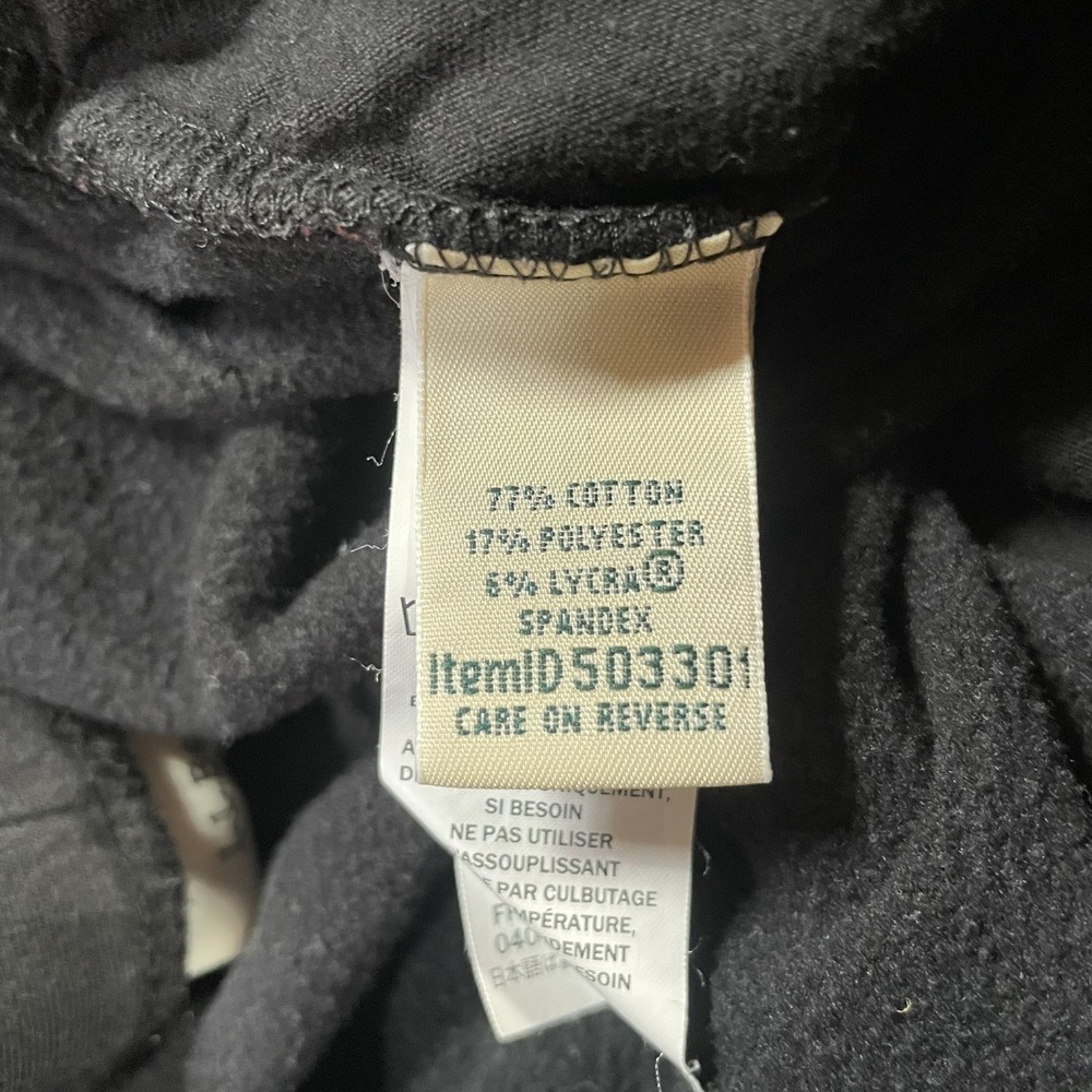 LL Bean Fleece Lined Pants Womens 1X Black Plus Size Stretch Pullon Pockets - Picture 9 of 10